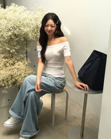 [MADE] ミューズスリムフィットオフショルダーショートスリーブTシャツ