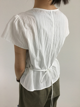 pleated button blouse (2color)