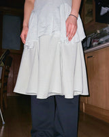 (2color) Slub Panel Flare Midi Skirt