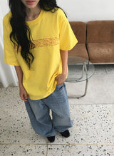 Sayano Lettering Over Fit Color Short Sleeve Tee