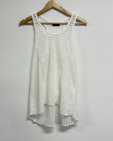INDIAN ASYMMETRICAL MESH SLEEVELESS🤎🤍💚 - 2 COLORS