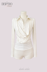 Lily Shirring Shirt Long Sleeve Top