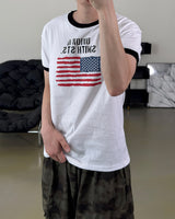ルーアメリカンフラッグリンガーマッスルTシャツ