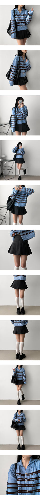 Bante  Sailor Collar Knitwear Cardigan
