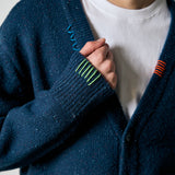 Stitch Point Oversized Cardigan_Blue