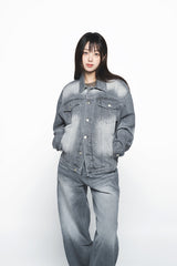 25SS DENIM SET UP TRACKER JACKET GRAY