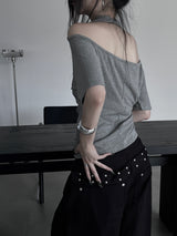 minimal bold silver bangle