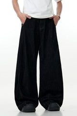 Black Curved Wide Jeans