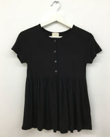 シルクシャーリングフレアTシャツ (3color)