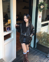 Humming leather jacket