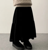 Monbe corduroy A-line cancan long skirt