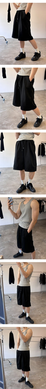 [Unisex] バミューダスウェットパンツ(2color)