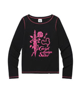 W ROSE LS TEE BLACK(CV2EFFT555A)