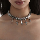 Cross punk necklace