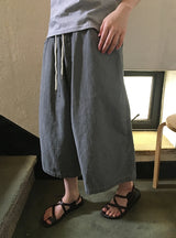 [unisex] マヒルバンディングバミューダコットンパンツ