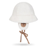 VA Curved Logo Sherpa Fur Flap Bucket Hat / Cream