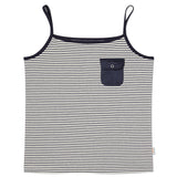STRIPE POCKET POINT SLEEVELESS [NAVY]