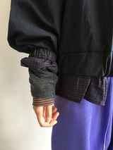 Petit check frill blouson (2color)