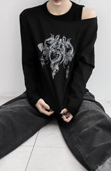 タトゥーオーバー長袖Tシャツ