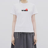 NOT WRONG LIPS SLIM FIT SHORT-SLEEVED T-SHIRT_WHITE