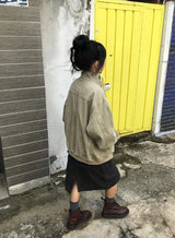 [unisex] Leare Two-Button Washing High-Neck Zip-Up Jacket