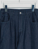 Maroon Side Button Wide Denim Pants