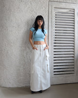 cargo pocket open long skirt