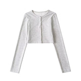 Basic Round Crop Knit Cardigan