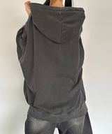 (UNISEX/2WAY) ビッグフードピグメントボクシーヒップルーズジップアップ - 2 COLOR