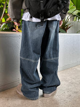 Gracie Double Pintuck Balloon Denim Pants