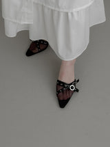 1196 See-through Mesh Belt Stiletto Heel (6cm)