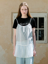 PINTUCK SHEER LAYERED ONEPIECE IVORY