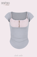 Claire Pink Layered Short Sleeve T-Shirt