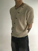 diagonal slick cardigan(4colors)