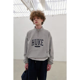 HUKE Logo Grey Half zip-up MTM