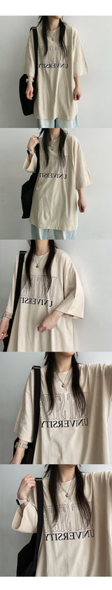 VD Boxy Loose Short-Sleeved T-Shirt