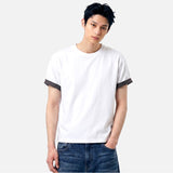 Rolled-Sleeve Cropped Short-Sleeve T-Shirt White