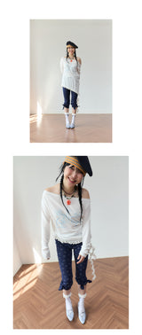 smile capri pants navy