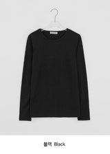 ベルタリーカラーラウンド長袖Tシャツ