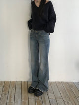 Levan Stitch Denim Bootcut Pants (2 colors)