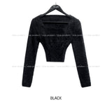 Jerry Square Angora Crop Cardigan