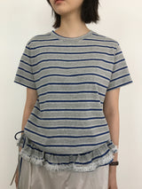 ピンレースクルーネックTシャツ (3color)