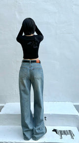 WIDE BLUE DENIM PANTS code 23000