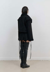 Detachable Fur Shearling Jacket / Black