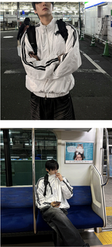 glossy track windbreaker