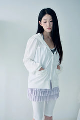 Melody shirring hoodie (Ivory)