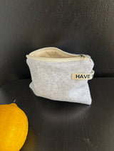 Terry flat pouch - melange , S size
