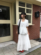 Pombo Tiered Frill Over Fit Short Sleeve Puff Blouse