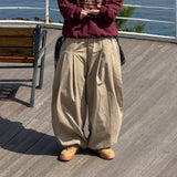 Layered Shirt Wide Cotton Pants