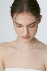 Silver925_パステルパール_ネックレス (Blue,Pink)